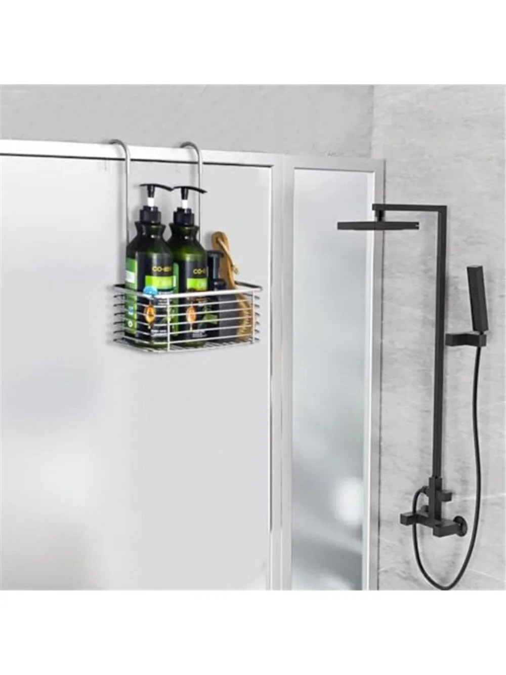 Stainless Steel Shower Door Caddy Hanging Bathroom Organizer Rustproof Shelf